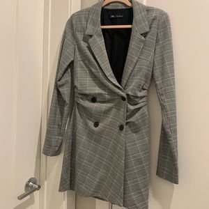 Zara Plaid Blazer Dress